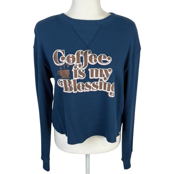 Coffee Is My Blessing Long Sleeve Top Size M - Picture 1 of 5
